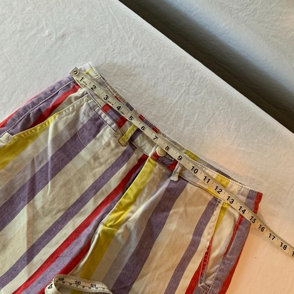 Chino By Anthropologie Relaxed Striped Shorts Size 27 - Picture 6 of 8
